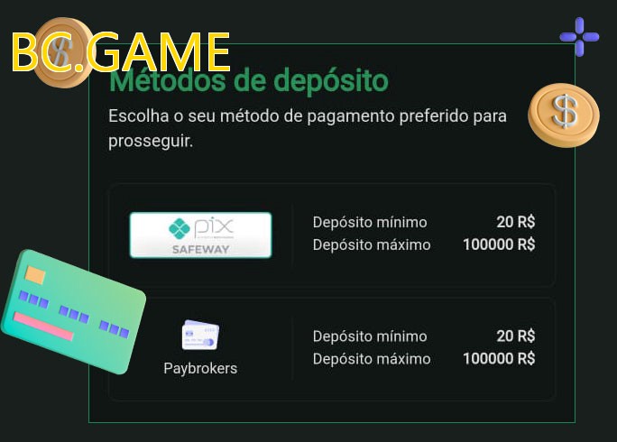 O cassino BC.GAMEbet oferece uma grande variedade de métodos de pagamento